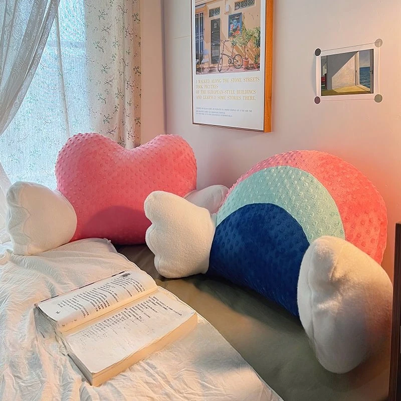 

Bedside Backrest Cushion Soft Sofa Pillow Waist Support for Reading Gaming Rainbow Lumbar Pillow