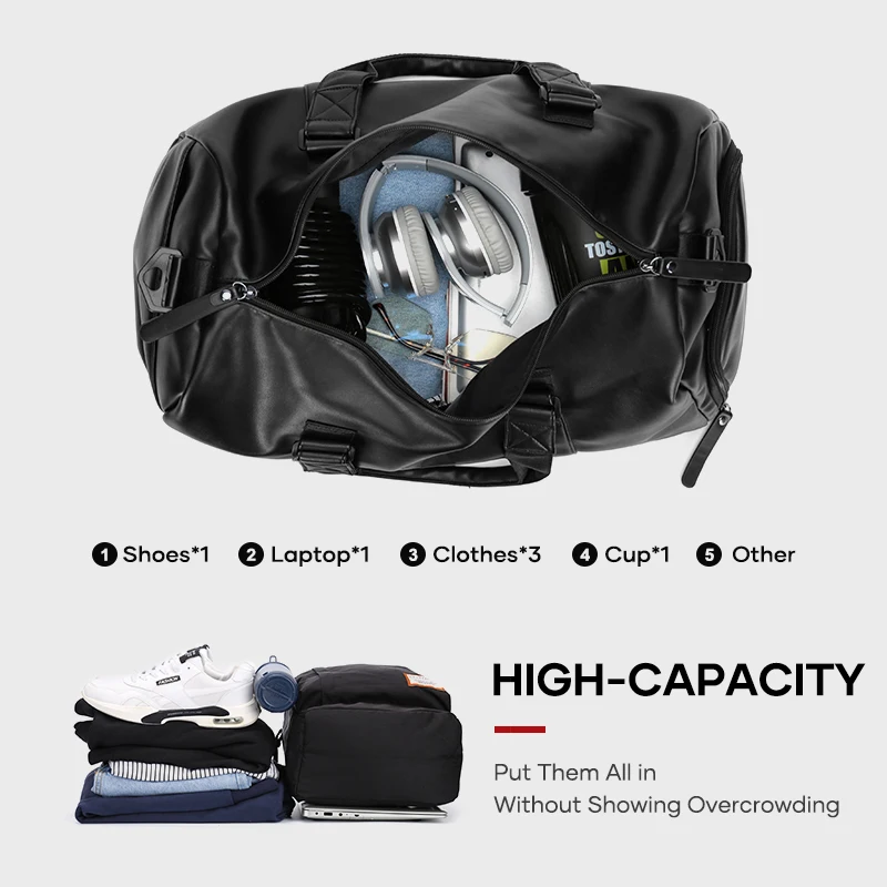 Travel Bag with Shoe Pouch,Sports Gym Bag Weekender Overnight Bag Waterproof Large Carry On Bag Tote Duffel Bag for Men or Women