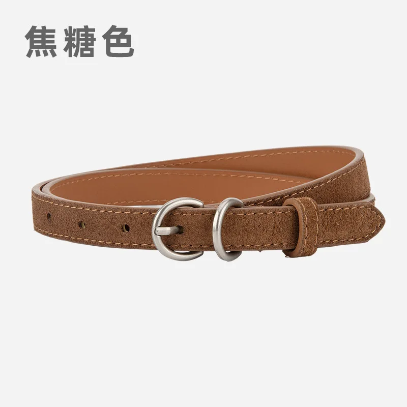 女性のための新しいファッション装飾的な細いベルト、レトロな気質のジーンズベルト、高級本革ベルト
