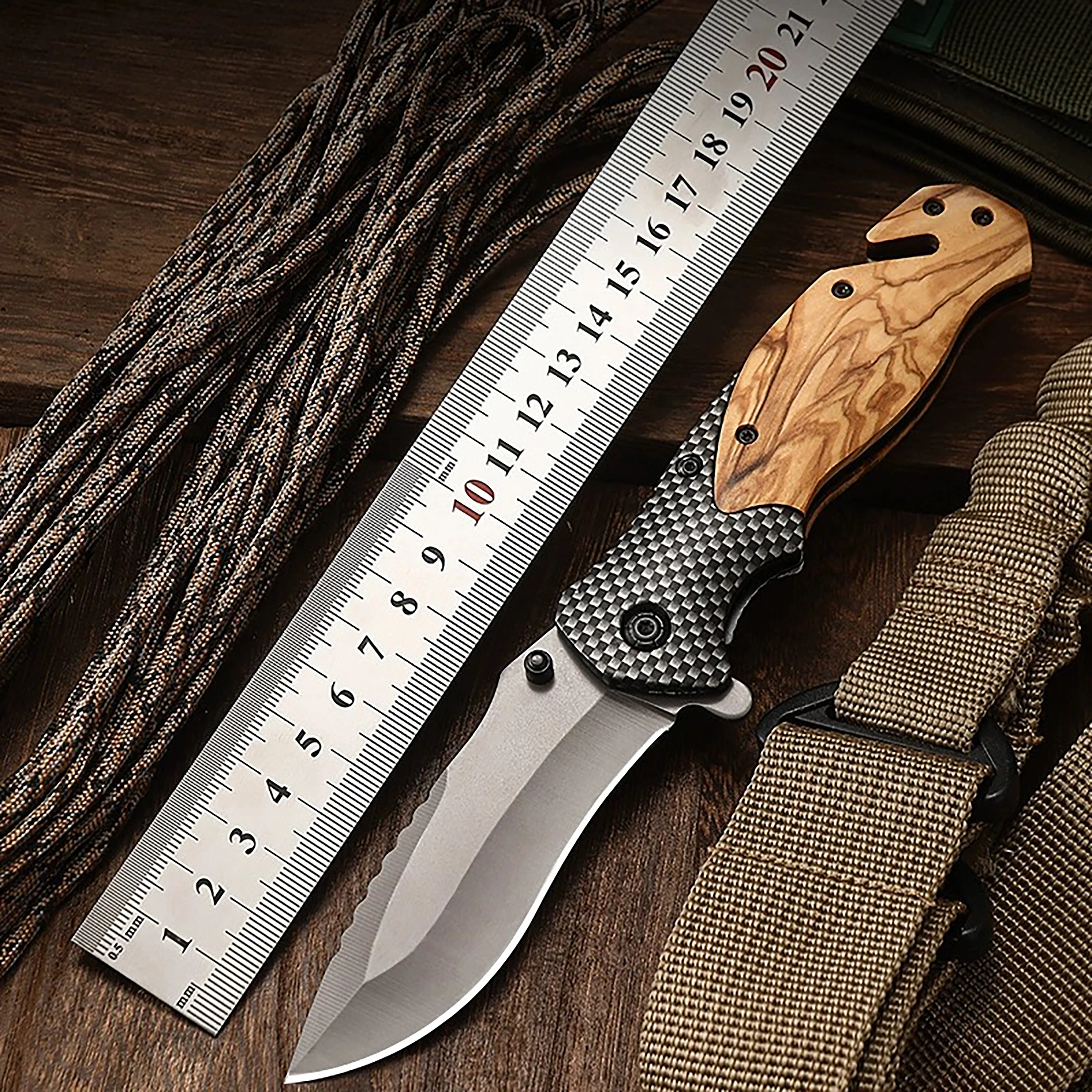 Multi Functional High Hardness Defensive Folding Knife Men\'s Self-defense Survival Tool Knife Outdoor Camping EDC Survival Knife