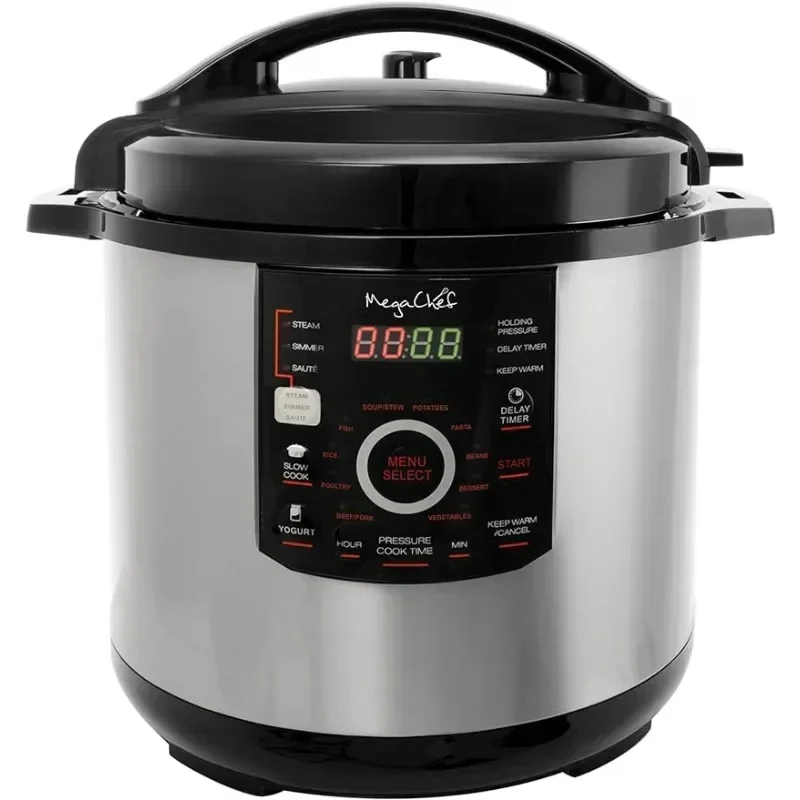 MegaChef 12 Quart Digital Pressure Cooker with 15 Preset Options and Glass Lid