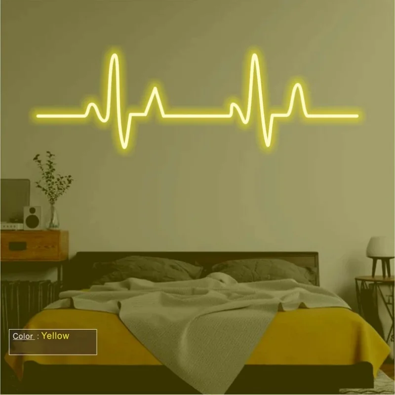 Heartbeat Neon Sign Gaming Room Bedroom Decor Wall Hanging USB Neon Lights Home Party Bar Club Art Decor Personalized Gifts