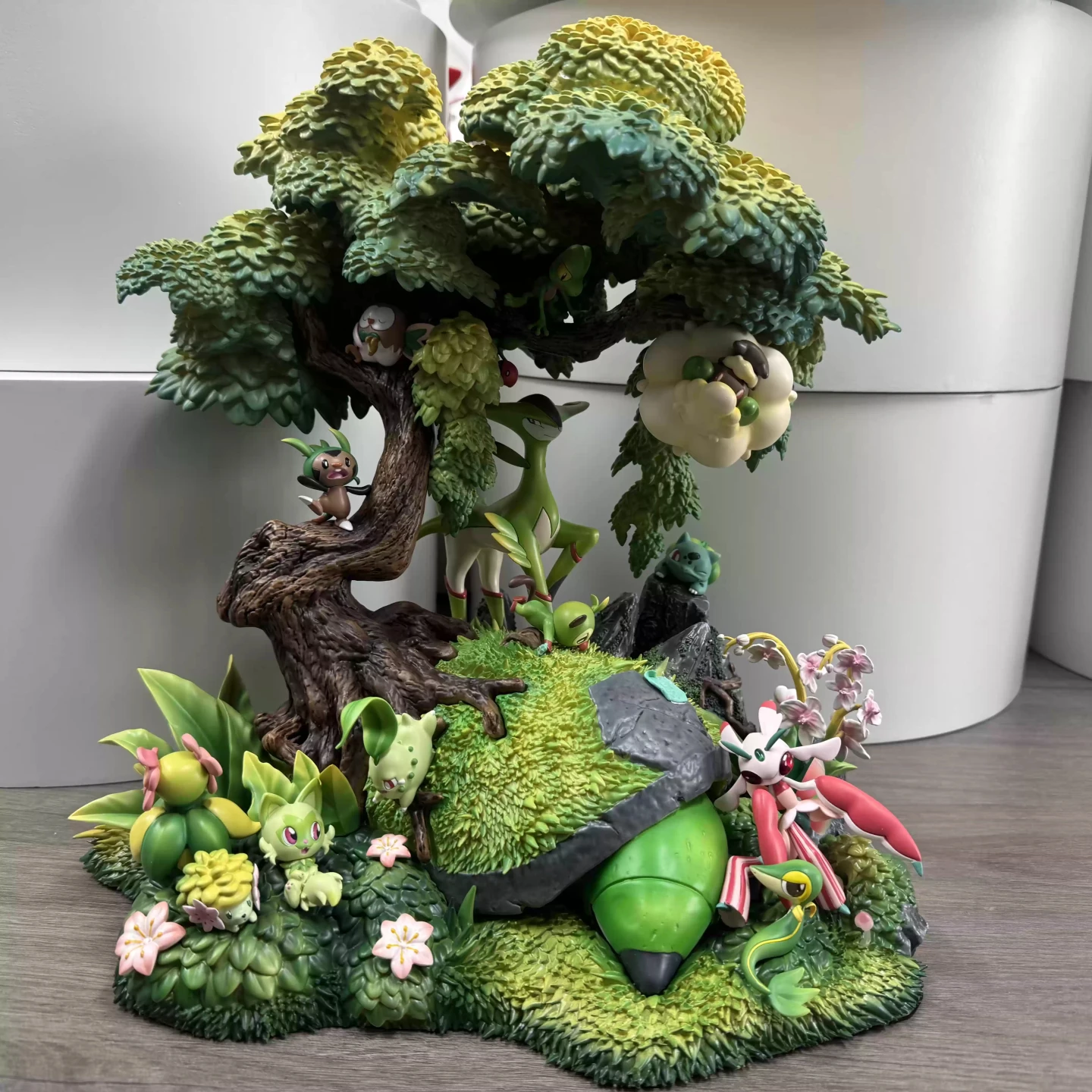 

PC House Pokémon Grass Type Series Vol. 5 Bulbasaur, Chikorita & Treecko Statue Figure Set, Anime Desktop Collectible Model