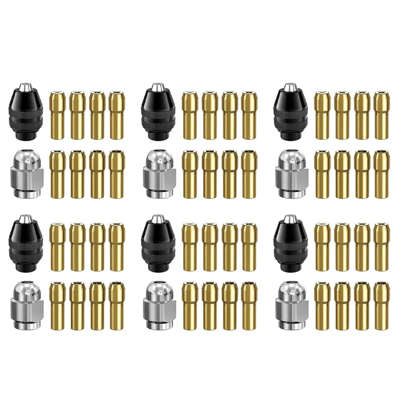 

ABVJ-60X Drill Chuck Collet Set For Dremel,1/32Inch To 1/8Inch Replacement 4486 Keyless Bit With Rotary Drill Nut Set