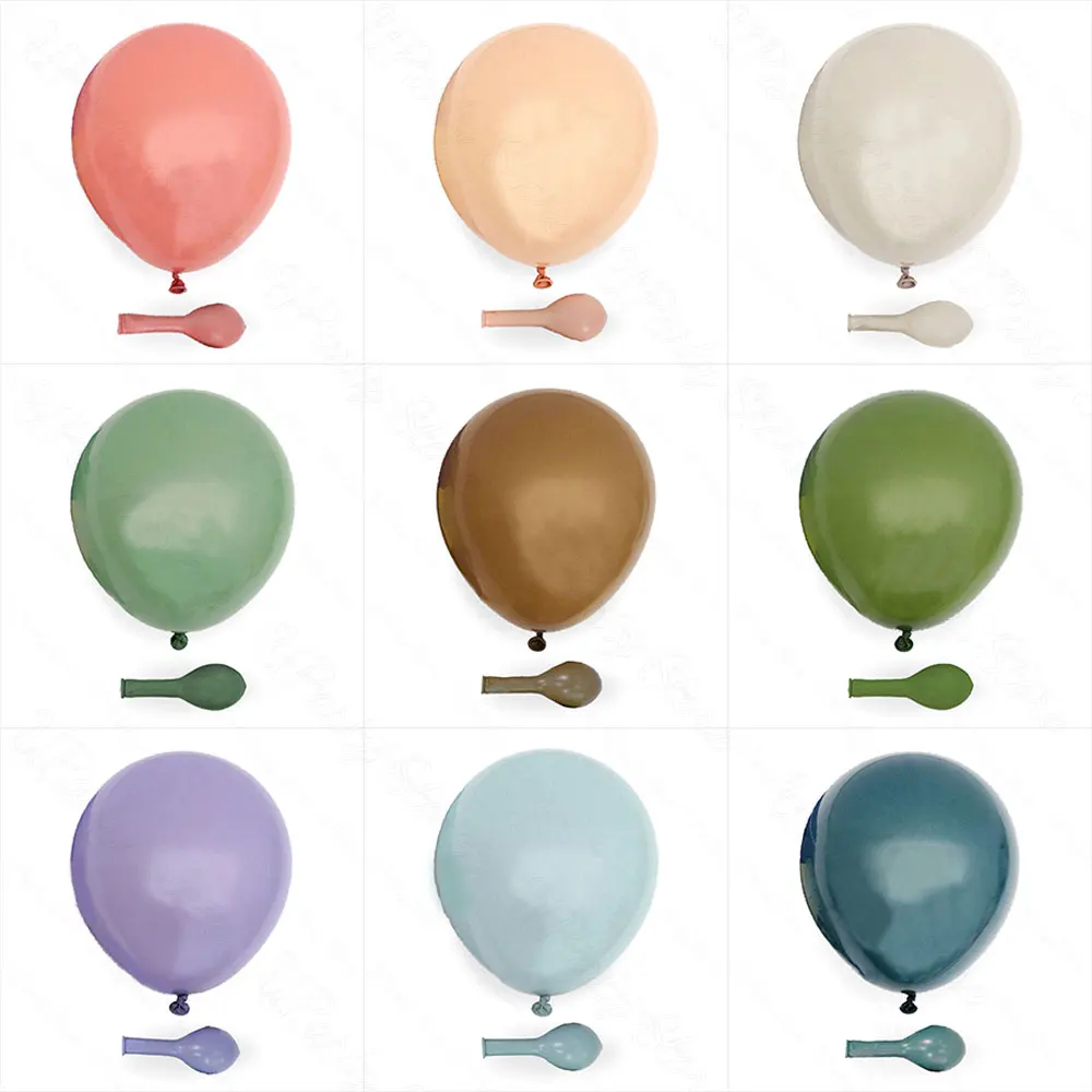 10/20/30Pcs Boho Brown Balloons Dusty Blue Pink Sand Retro Skin Beige Sage Green Balloons for Baby Shower Wedding Birthday Decor