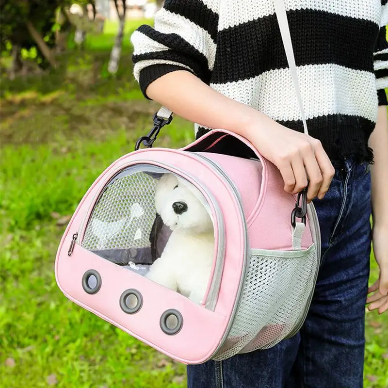 

Small Animal Travel Carrier Bag with Harness Leash Set for reptile Portable Clear Window Hamster Transport Cage Outdoor Used
