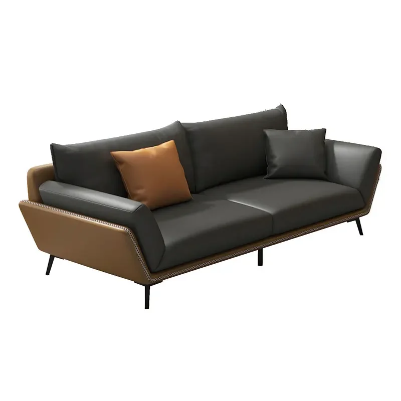 Luxury Sofa Set Furniture Modern Leather Business Office Sofa 3 Seat Executive Hotel Reception Sofa