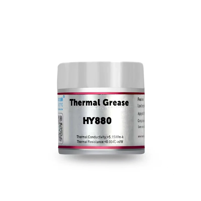 HY880 Nano High Thermal Conductivity Silicone Resin CPU Half Can Scraper Heat Dissipation Paste 5.15W