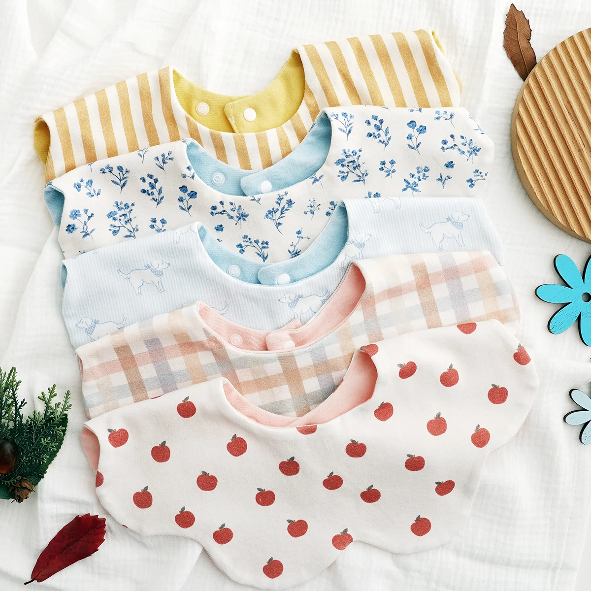 Happyfllute 1 Stück Baumwoll-Baby-Lätzchen, weiches Lätzchen für Neugeborene, Spucktücher, Bandana-Schal für Kinder, Jungen, Mädchen, zum Füttern, Speicheltuch
