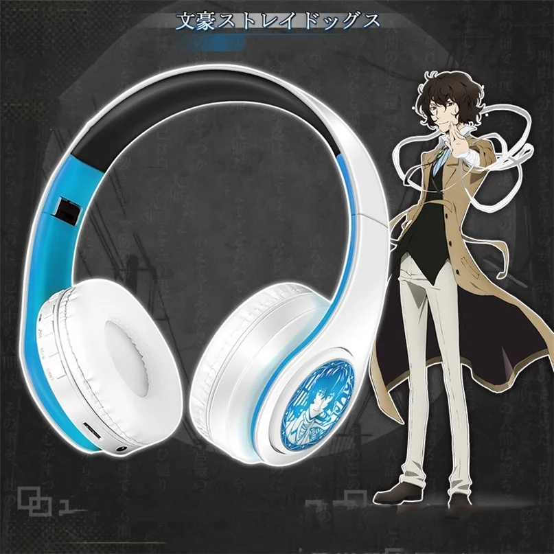 Anime Gaming Cosplay Dazai Chuya Itadori Gojo Satoru drahtlose Comic-Kopfhörer mit Mikrofon Musik Bluetooth-Unterstützung TF-Karte für das Spiel