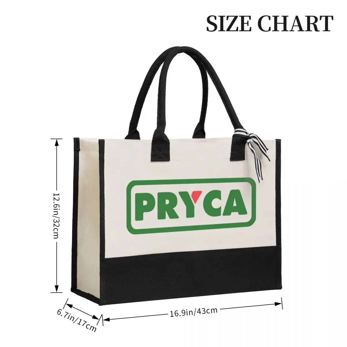 Sac en toile avec logo Pryca, sac à provisions, décoration de mariage, sac de voyage, meilleur cadeau de mariage