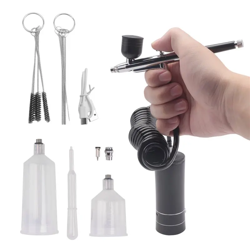 A36T-Cordless Rechargeable Compressor Airbrush Set Automatically Handles Model Painting, Nails, Makeup B