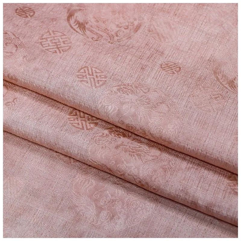 Traditional artistic stir-fried color dirt-dyed oak silk jacquard satin fabric for clothing design