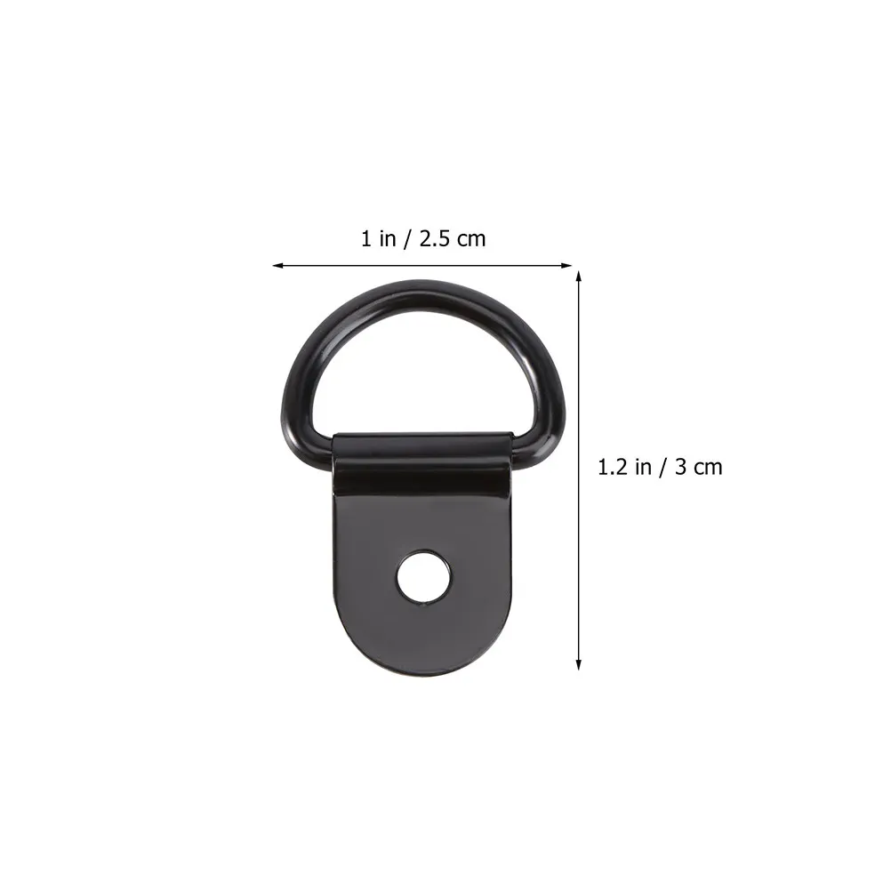 60pcs D-Ring Buckles Heavy Duty Picture Frame Hanging Hardware For Wall Mount Oil Painting Mirror Small D-Ring Fittings Black