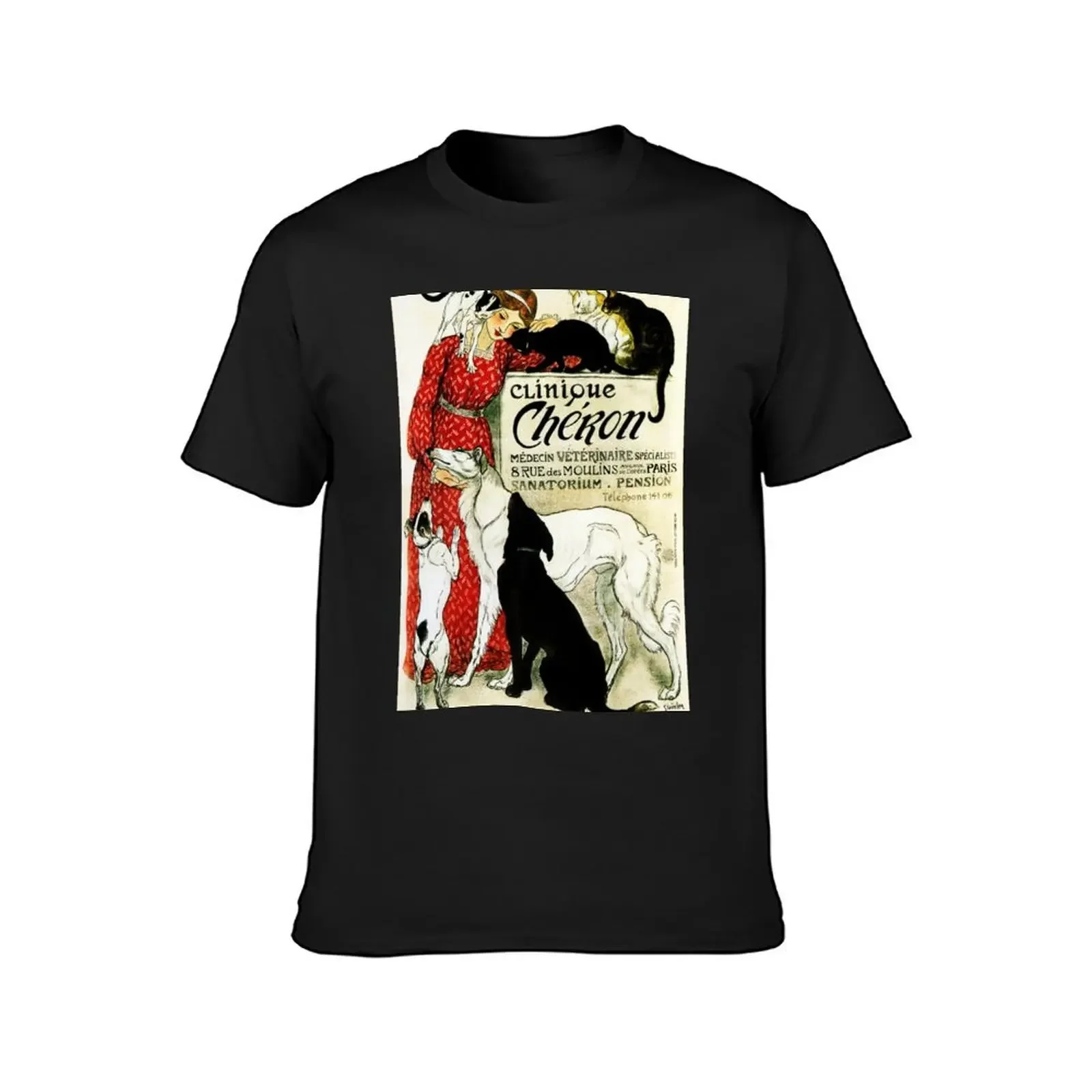 CLINIQUE CHERON Animal Clinic by Theophile Steinlen c1905 Vintage Advertising Art T-Shirt cheap stuff street wear men t shirts