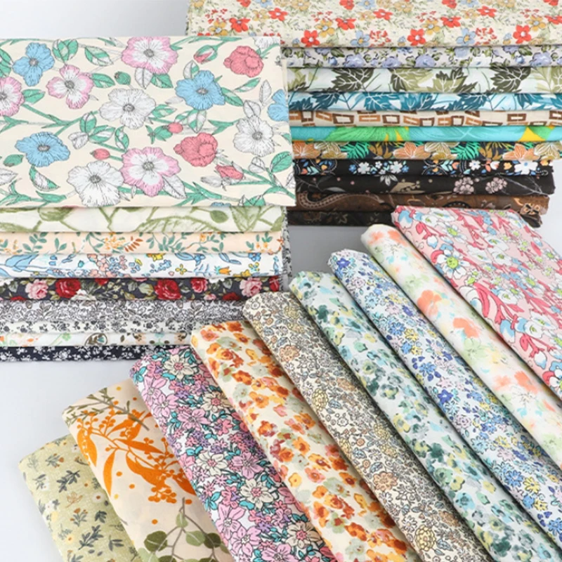 

Pure Cotton Floral Fabric High-Density Poplin Digital Printing Fabric for Dresses Skirt Shirt Children's Wear DIY Sewing Cloth