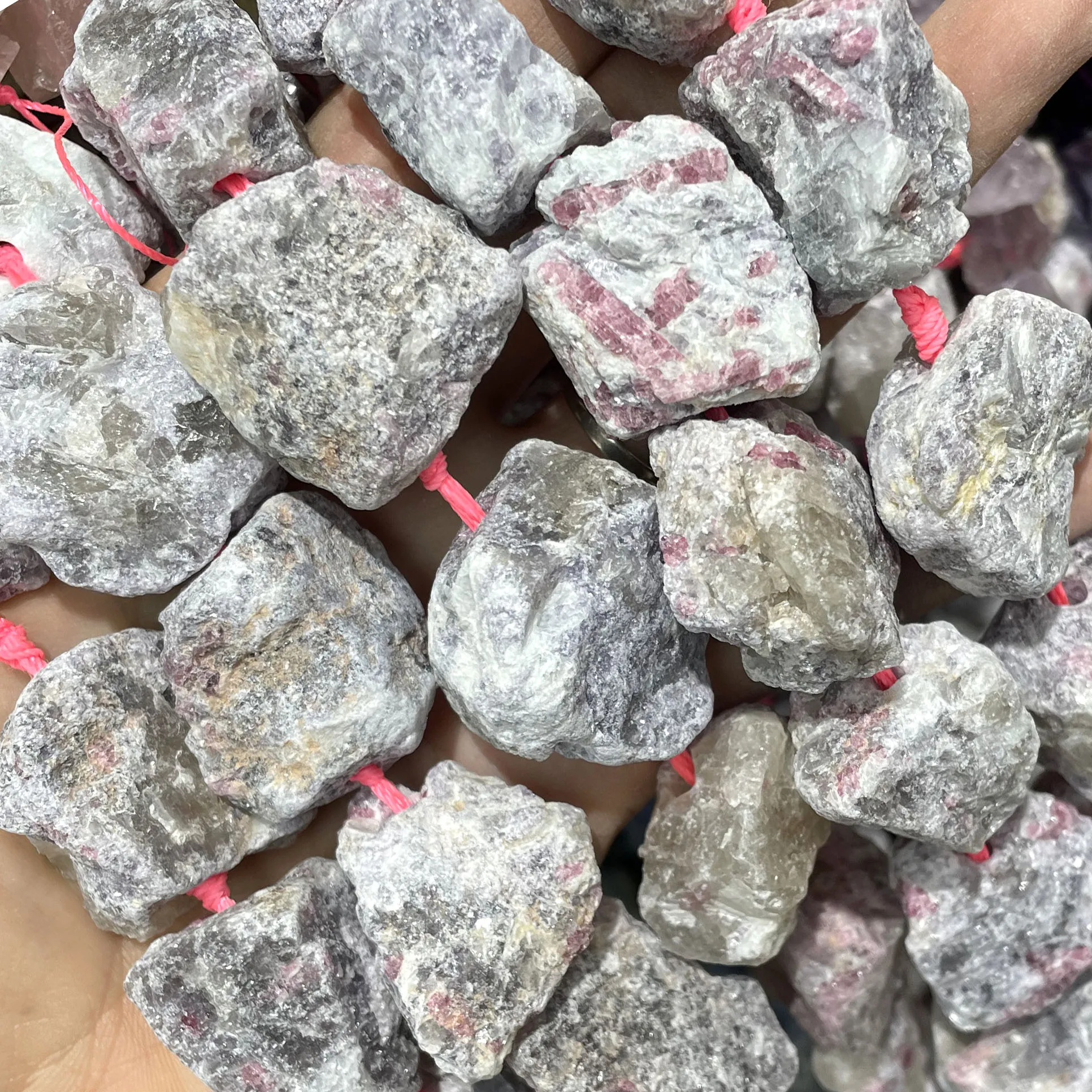 Natürliche Unregelmäßige Freiform-Rohsteine, Raue Fluorit-Mineralnuggets, Lose Abstandsperlen, DIY-Zubehör für Schmuckherstellung – Detail 9
