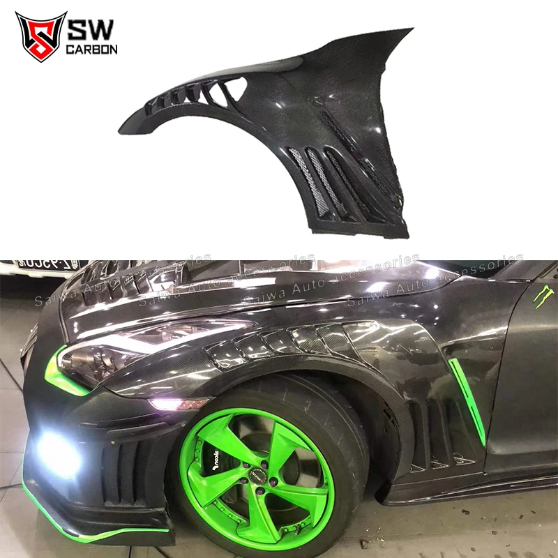 

High Quality Carbon Fiber Front Vent Fenders For Nissan GTR GTR35 2008+ Front Bumper Fenders Protective Car Body Kit