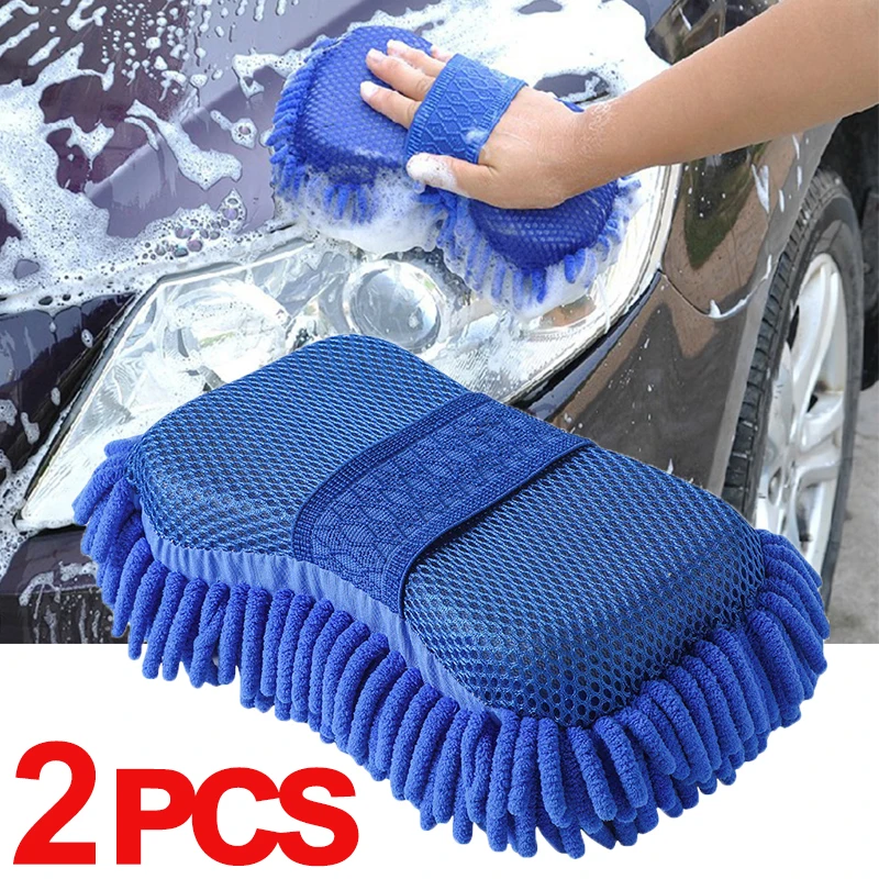 Motorcycle Washing Accessories Microfiber Chenille Car Wash Sponge Motorcycle Washing Gloves Cleaning Tools Moto Care Supplies