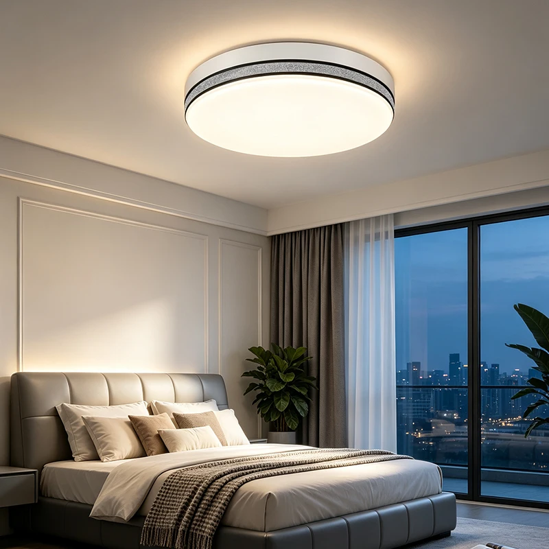 Modern Round Ceiling Light LED Flush Mount, Sleek Ceiling Lamp for Bedroom, Living Room, Kitchen and Hallway Home Lighting