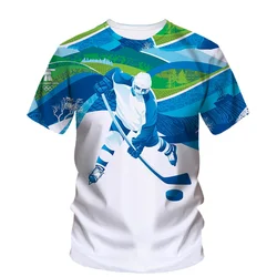 Fashion 3d Printed Hockey T-shirt Men Summer Leisure Comfortable Round Neck Short Sleeve Top Trend Sports Quick Dry T Shirts