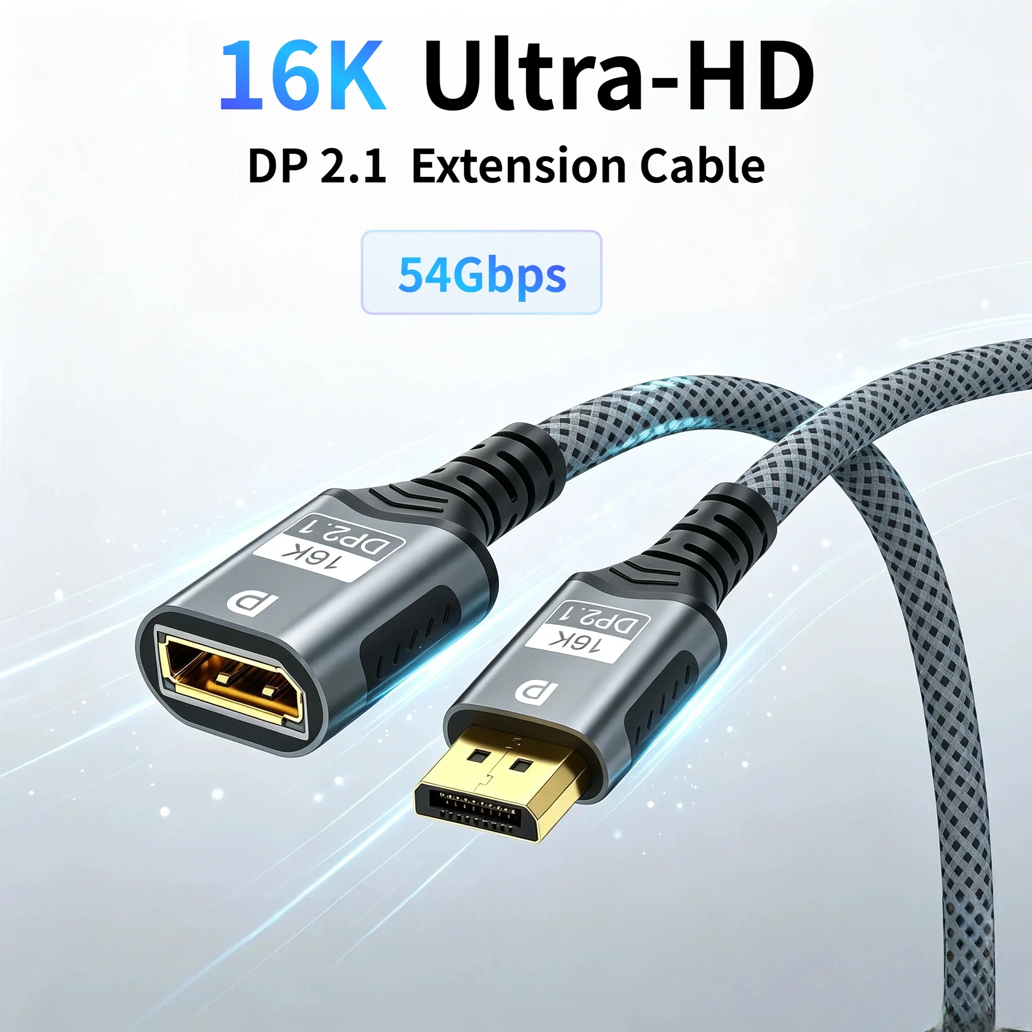 16K DP Extension Cable DisplayPort Male to Female Extender Cord 8K 60Hz 4K 144Hz HDR HDCP Ultra HD Video Cable For GPU Monitor