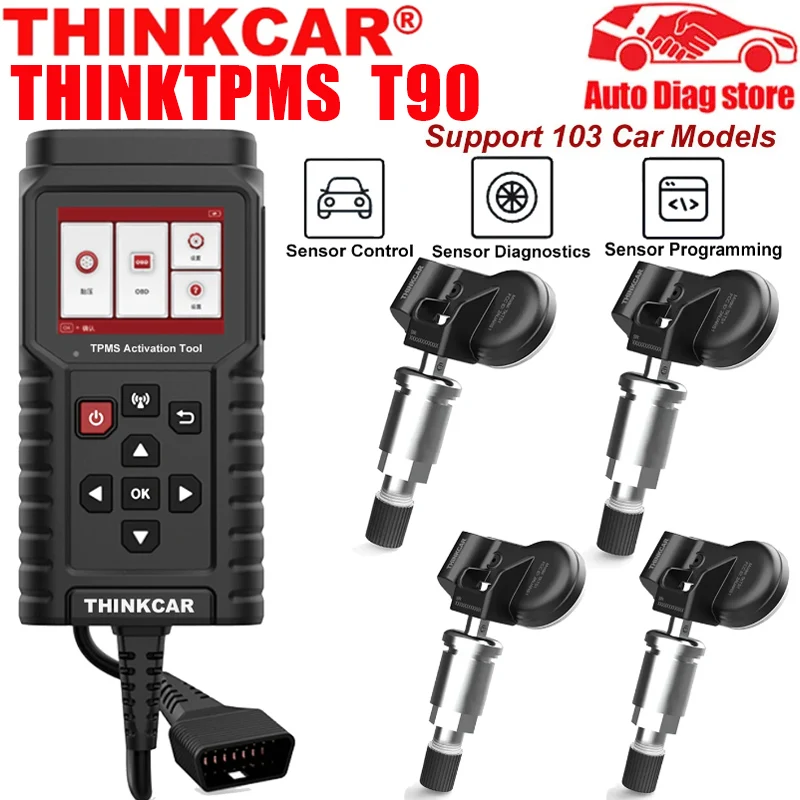 2024 ThinkCar THINKTPMS TP T90 TPMS S2 Programmer 315MHz 433MHz 2in1 Car Tire Pressure Diagnosis Tool TPMS Sensor Service Tool