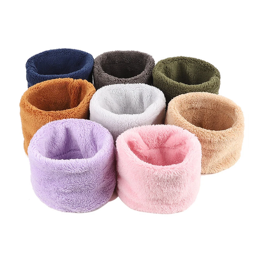 Winter Fleece Thickened Neck Scarf Men and Women Single Loop Overhead Neck Sleeve Anti-cold Ear Protectors Wide Head Cover