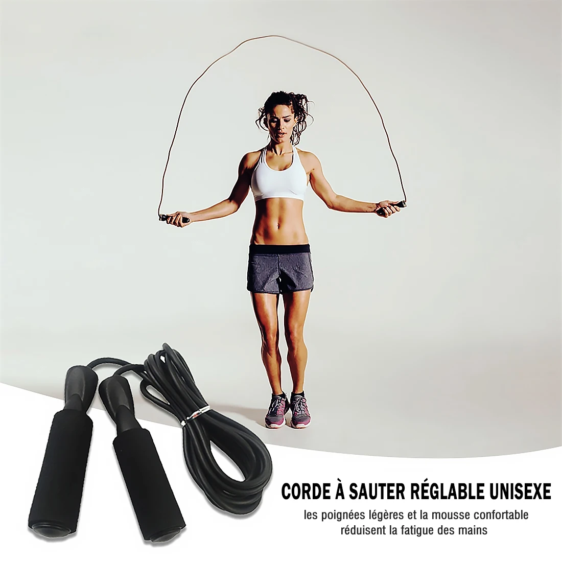 Unisex Adjustable Skipping Rope Anti-Slip Handles Jumping Ropes for Workout Speed Skip Training