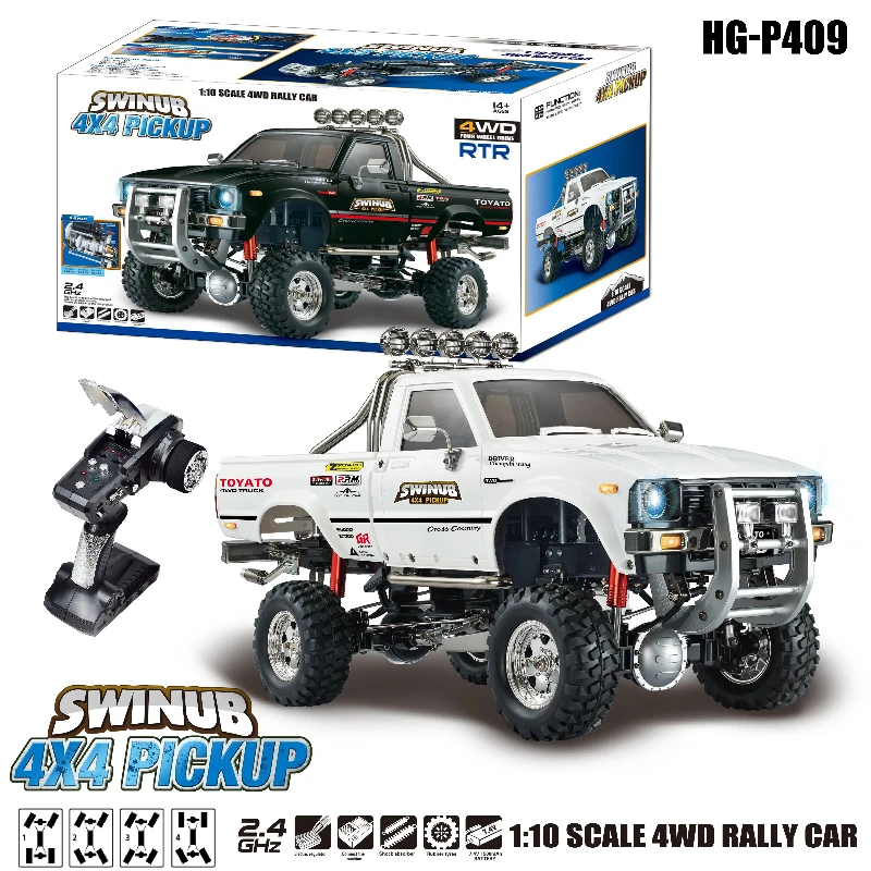 HG P409 4WD RC Truck 1:10 Full‑Scale Metal Chassis Off‑Road Remote‑Control Pickup For Adult Hobby Grade Vehicle