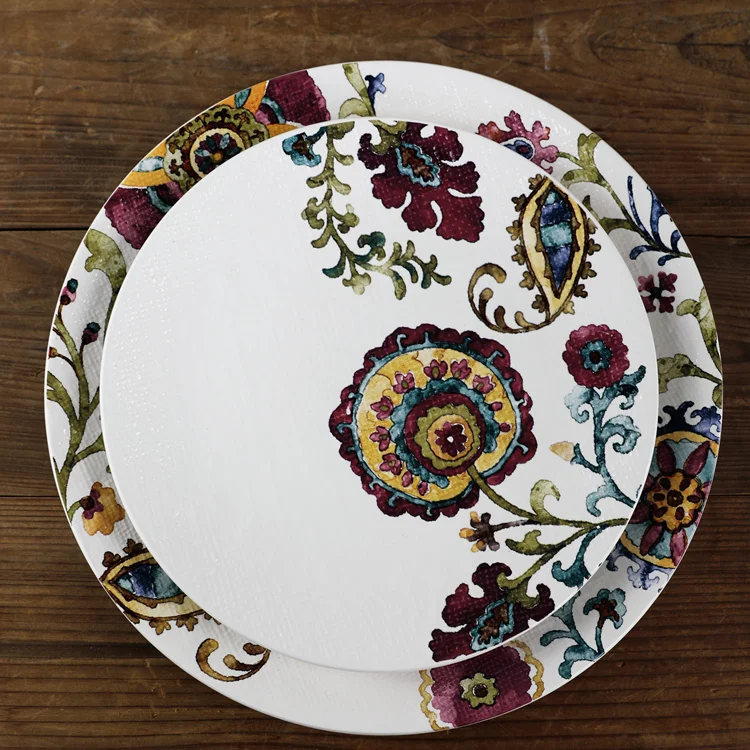 

Strange Flower Series Large and Small Plates American Country Ceramic Tableware Plates