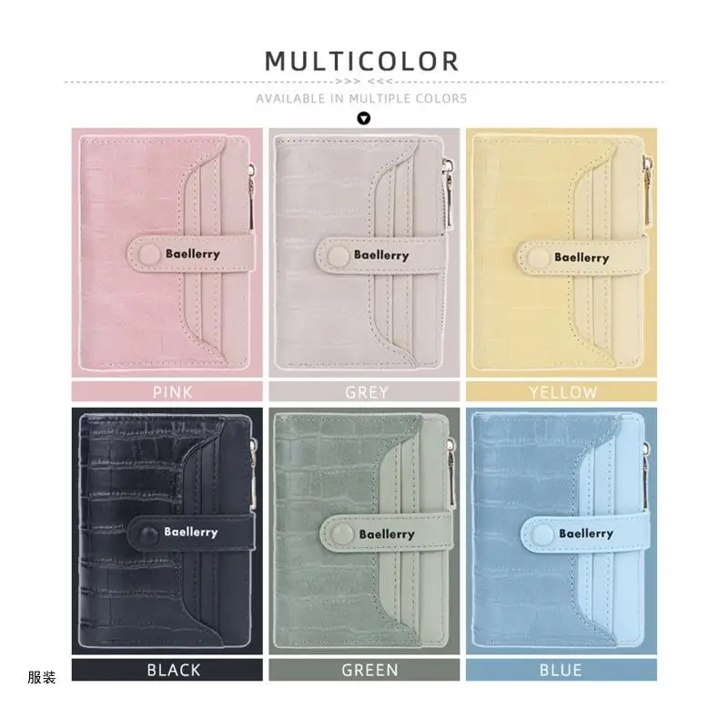 

D0UD Women Girls Wallet PU Leather Coin Purse Short Wallets Hasp Cash Card Holder
