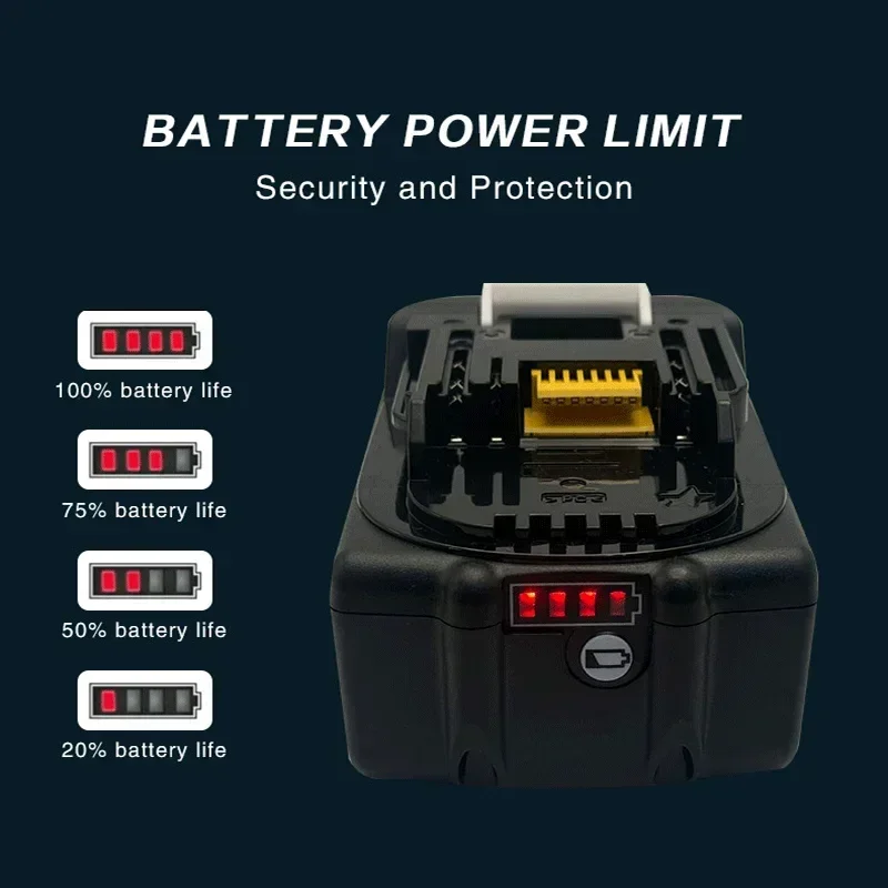 100% Original 18V Rechargeable Battery For Makita DDF487 DTD173 DTW700 DGA404 DGA404 Replaceable LED Lithium-ion 6.0Ah