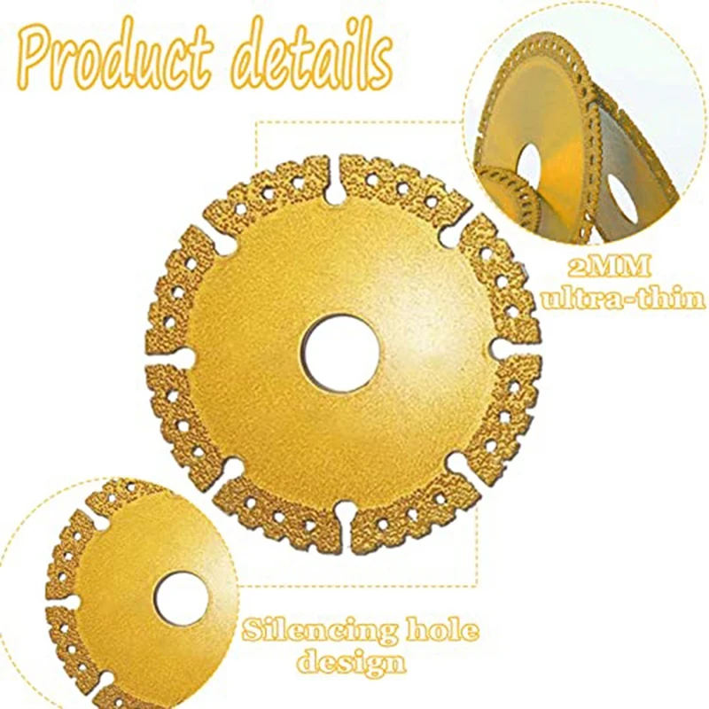 5Pcs Angle Grinder Cutting Disc Indestructible Disc 2.0 For Smoothly Cutting,Chamfering Gold