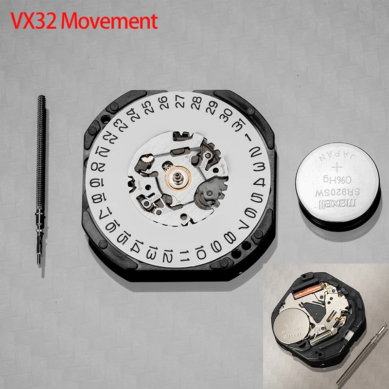 VX32 Movement with Date Watch Movement Japan Movement VX32E MovementCalendar Date Metal Quartz Movement Vx32e-3