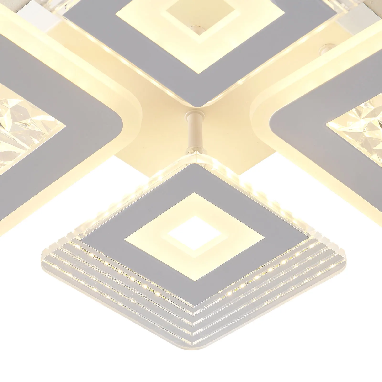 Modern Embedded LED Acrylic Ceiling Light Dimmable Flush Mount Lamp Chandelier For Porch Bedroom Lighting with Remote Control