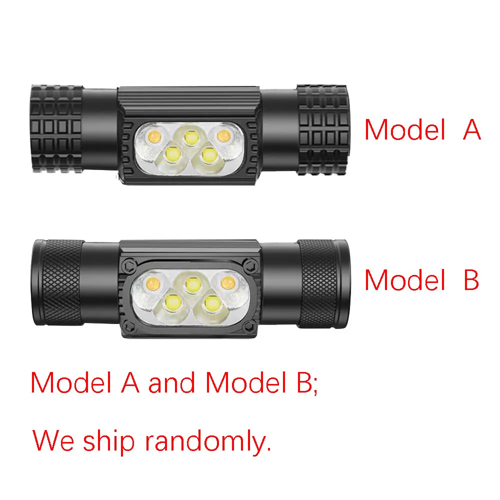 LED Mini Headlamp High Power White Yellow Headlight 18650 Type-C USB Head Torch Camping Hunting Flashlight Cool Warm Lamp