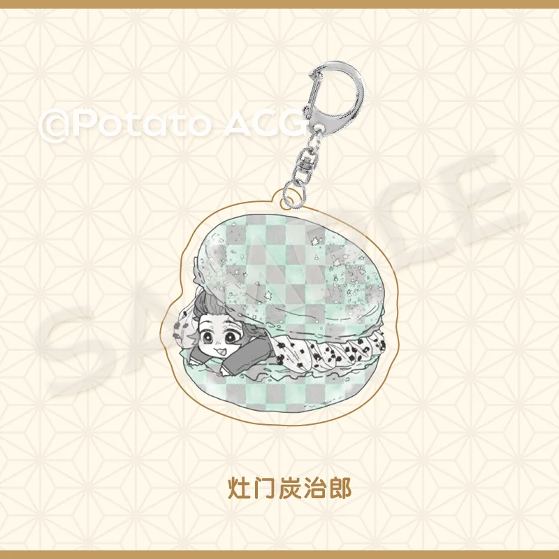 Demon Slayer: Kimetsu No Yaiba Keychain Kamado Tanjirou Kamado Nezuko Anime Peripheral  Creativity Macaron Schoolbag Pendant