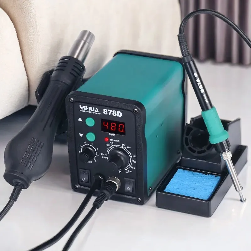 YIHUA 878D  2 in 1 Anti-static Constant Temperature Digital Display SMD Hot Air Gun Soldering iron Soldering Station