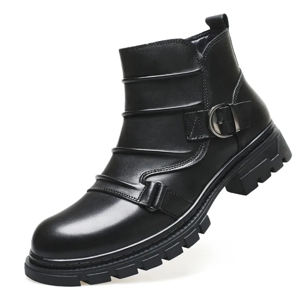 

Высококачественные мужские повседневные рабочие ботинки, украшенные пуговицами, модные нескользящие ботильоны, осенние и зимние ботинки на толстой подошве в стиле ретро