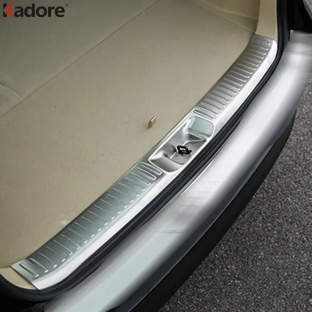 For Toyota Highlander 2014 2015 Inner Rear Bumper Protector Trim Door Sill Scuff Cover Plate Car Accessories Stainless Steel