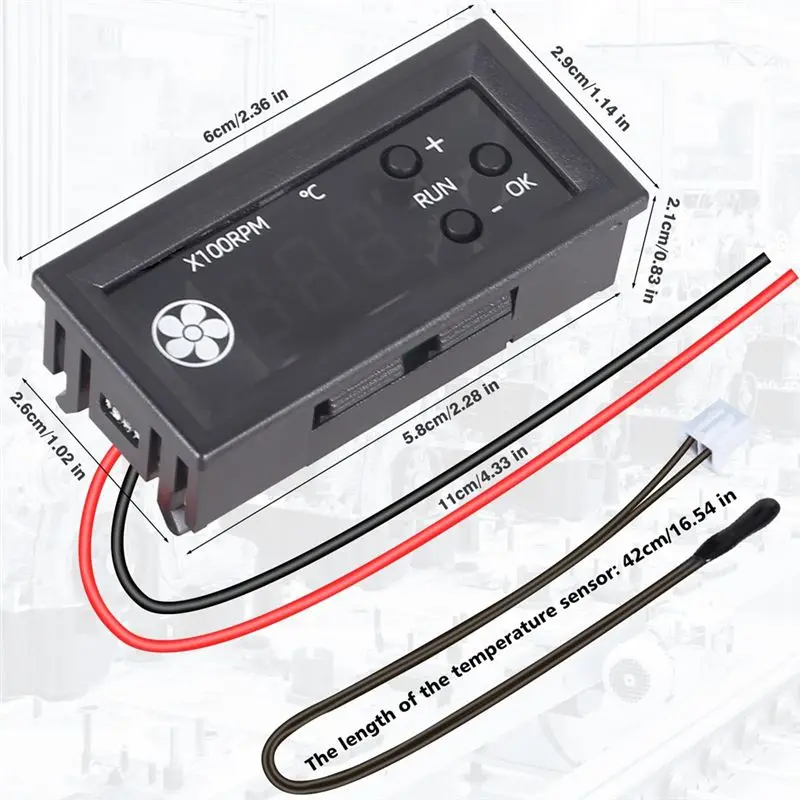 Pengontrol Suhu Kipas A64Z 	   Dengan Pengontrol Suhu Digital dan Layar Tampilan Temperatur