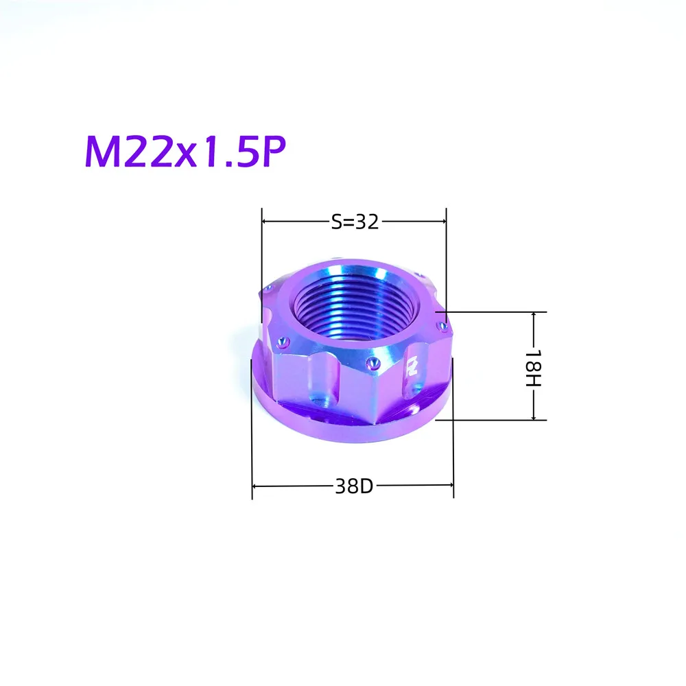 FLAWLESSTI M22 M24 M25X1.5 Skok Gr5 Nakrętka tytanowa Nakrętka wahacza tylnej osi do Yamaha Tmax 560 BMW S1000RR Kawasaki ZX6R GSX-R1000 — zdjęcie 3