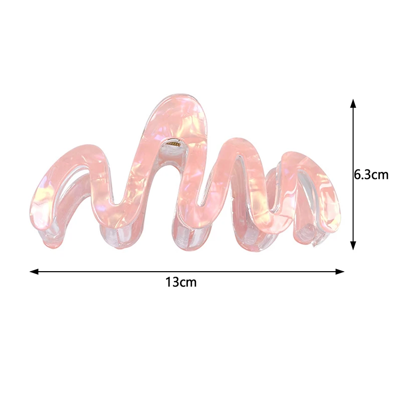Mode Gelei-Kleurige Golvende Acryl Haar Klauw Clips Hoofddeksels Voor Vrouwen Meisjes Kleurrijke Geometrische Grote Haarspeld Haaraccessoires