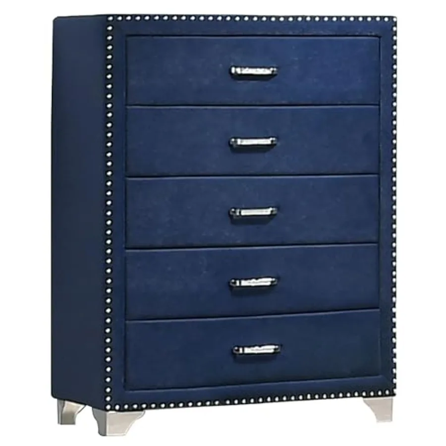 

Home Furnishings Melody Modern Classic Upholstered 5-Drawer Bedroom Chest of Drawers Chiffonier Clothing Storage Cabinet Bedroo