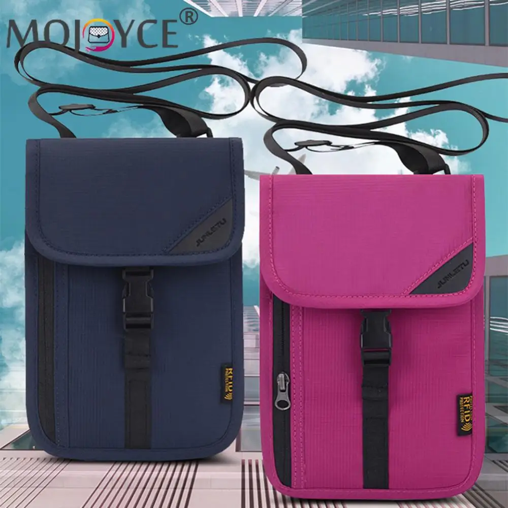 

Nylon Travel Document Storage Bag RFID Card Passport Protective Bag Neck Wallet Money Document Card Passport Pouch