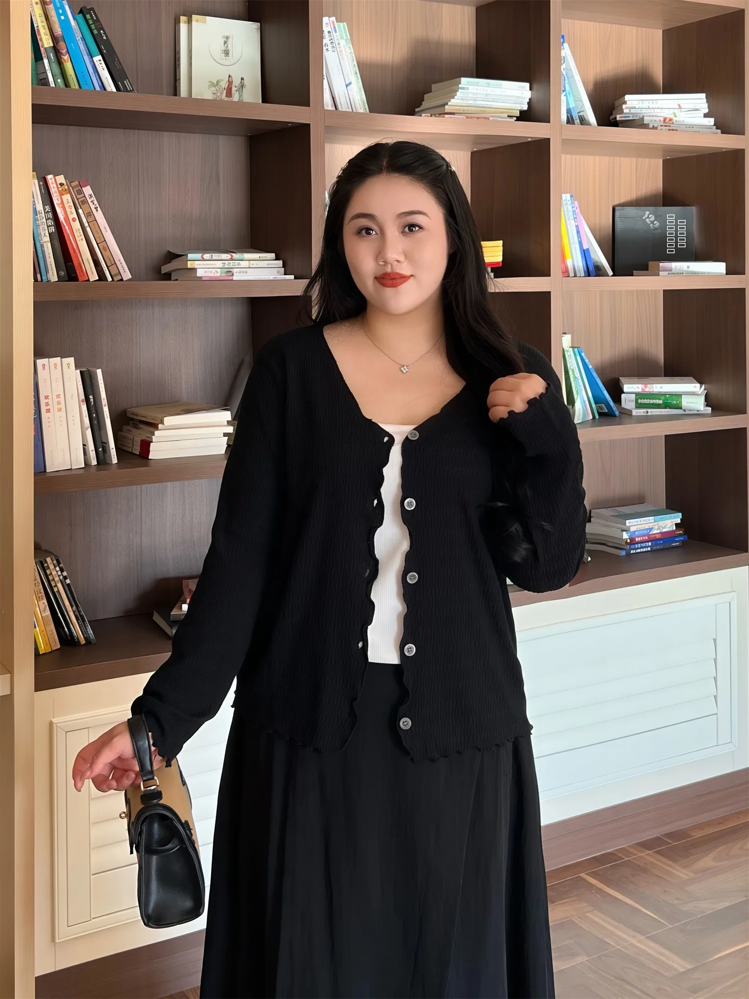 

plus Size Women's Cardigan Outerwear Thin Loose Lazy Style Versatile Fashion Slimming Top Spring Autumn Seasonal Long Sleeve ...