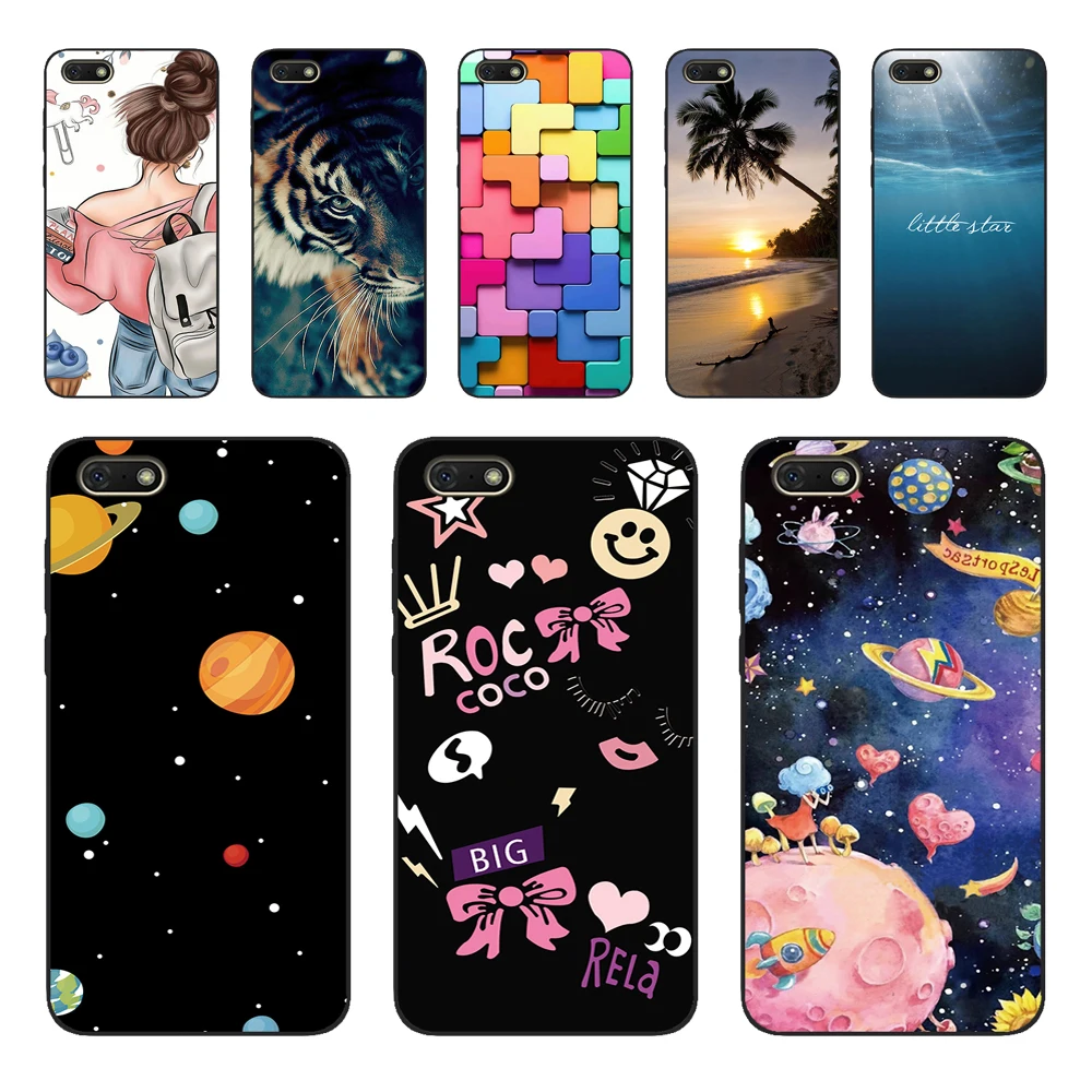 Funda a prueba de golpes para Honor 7A Pro, funda a prueba de golpes para Huawei Honor 7S 7X 7A 7C Pro, funda de silicona TPU suave con girasol a la moda