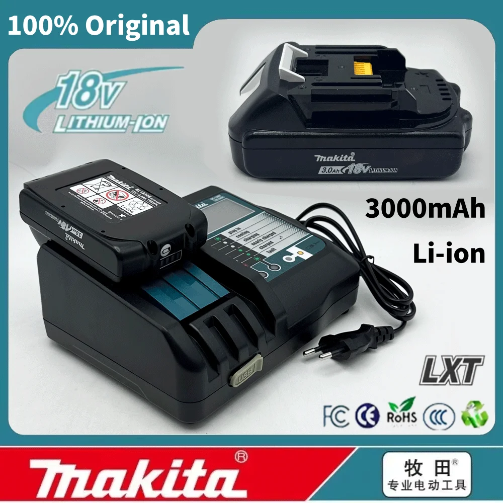 

2025 Makita Rechargeable Battery, Replaceable LED Lithium-ion, 3.0Ah 18V BL1860B BL1860 BL1850 BL1830 BL1815 With charger