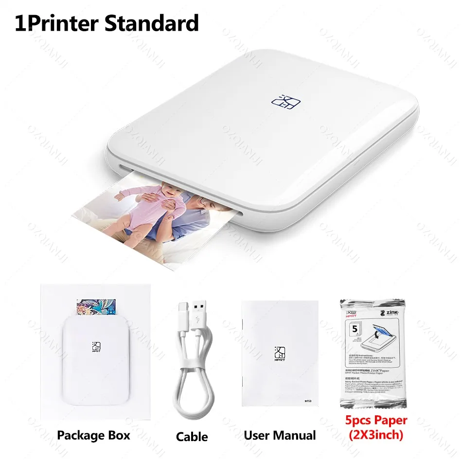 HPRT MT53 draagbare Mni mobiele zakprinter BT draadloze fotoprinter met zinktechnologie 2x3 inch kleurenfotoprintermaker